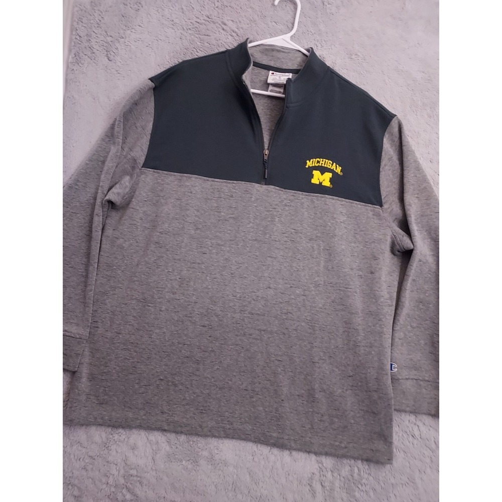 Michigan Wolverines Sweater Mens Extra Large Champion Quarter Zip Pullover NCAA